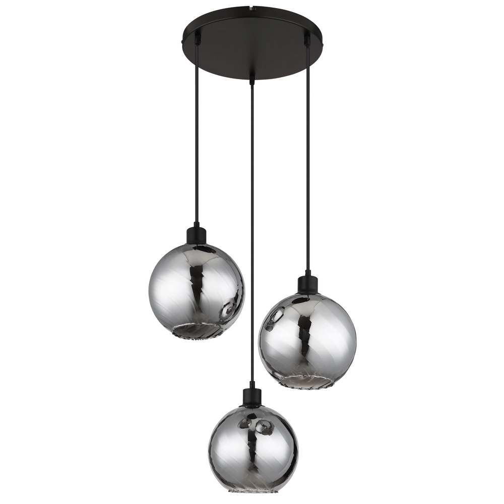 Design pendant lamp Ulf 3-light black Globo 9007371533701
