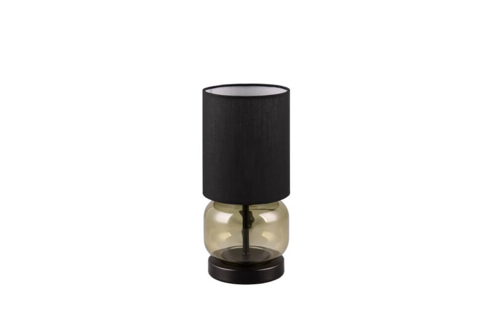 Black table lamp Elio with green glass Trio 4017807601060