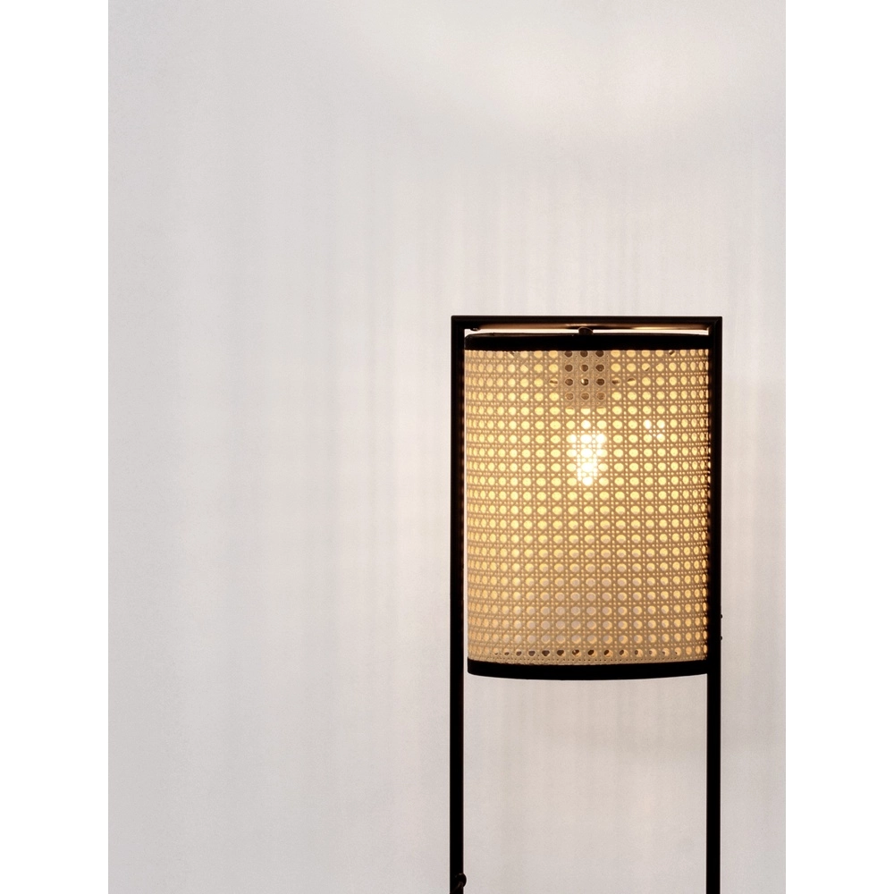 Table lamp Erto black and rattan Lyora 5212017455833