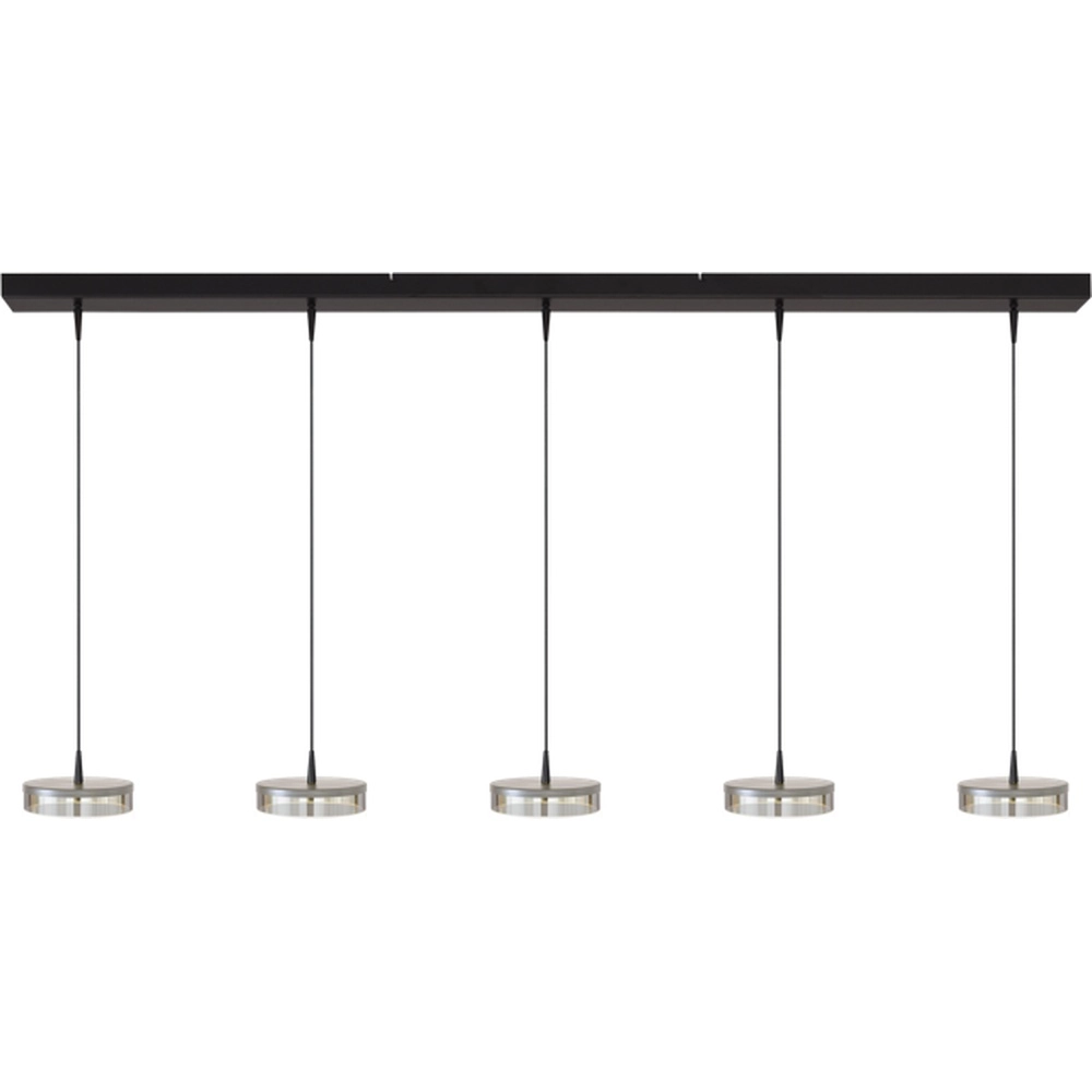 5-light pendant lamp Imperia 160cm black with nickel