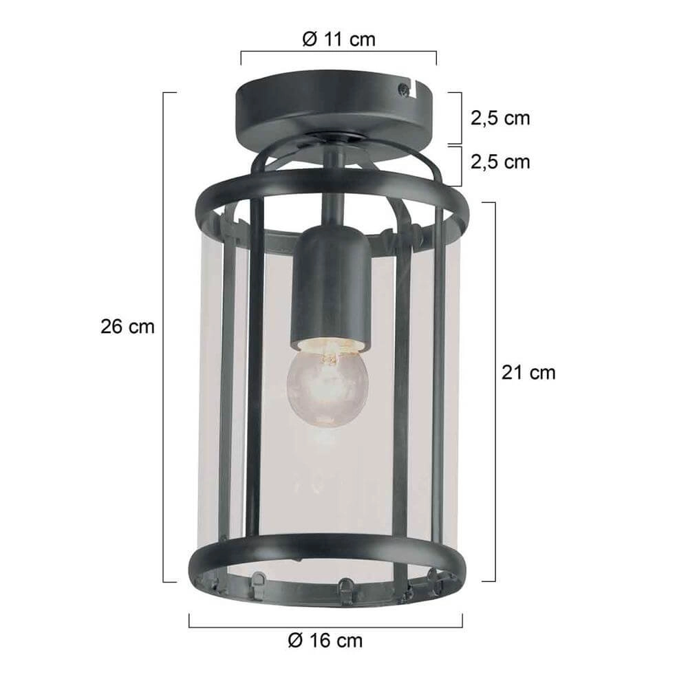 Classic ceiling lamp Pimpernel black Steinhauer 8712746174212