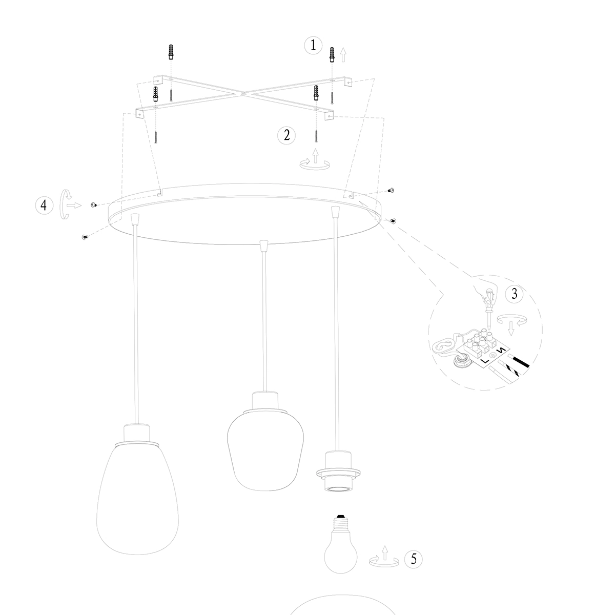Vide hanging lamp Reflexion with glass Steinhauer 8712746135596