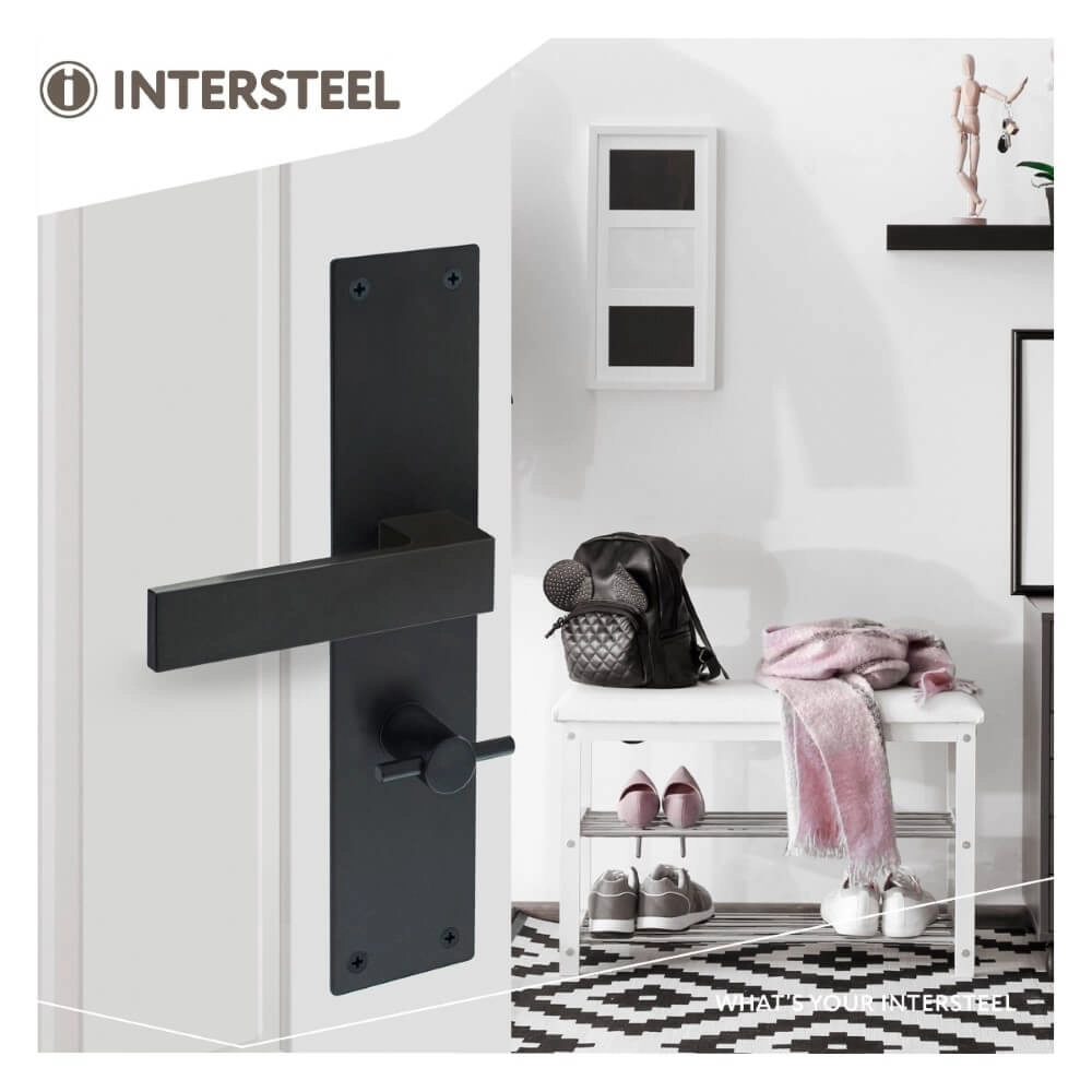 Modern door handle Amsterdam WC closure 63/8 black Intersteel 8714186489550