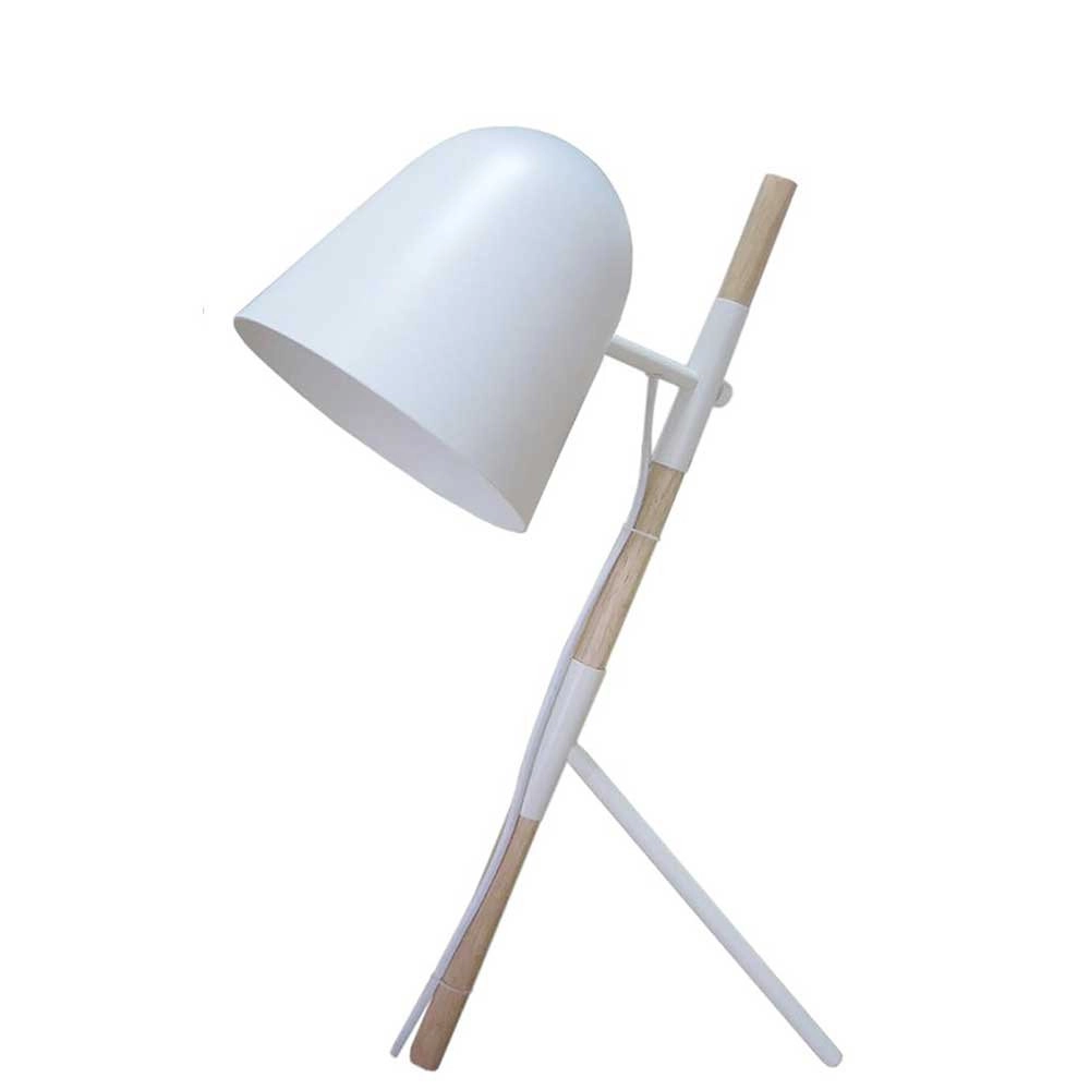Country table lamp Sensa Tripod white with wood