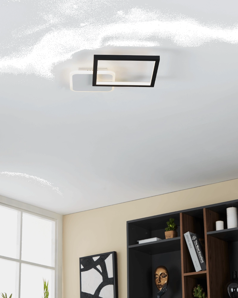 Adjustable LED ceiling lamp Gafares square - black Eglo 9008606241026