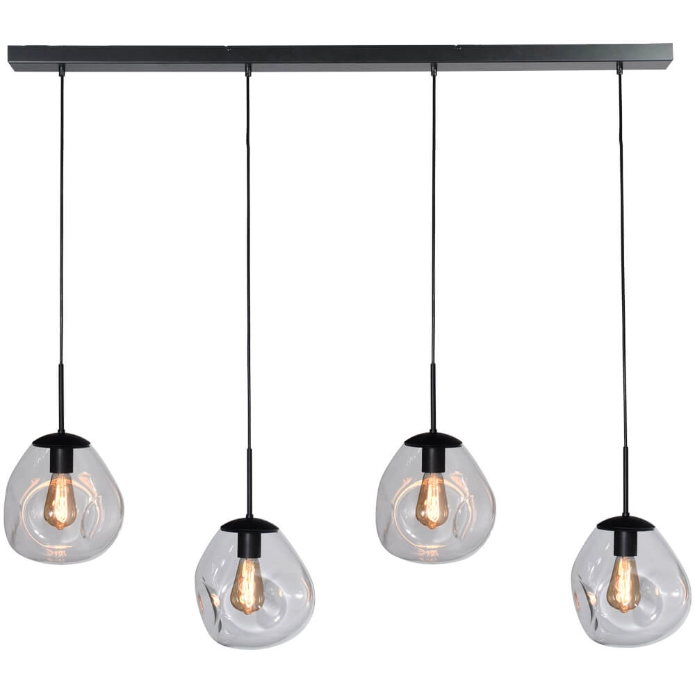 Hanging lamp Lava 4x clear glass Ø 24cm