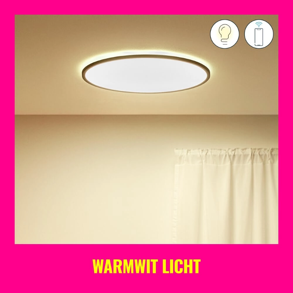 Smart ceiling light SuperSlim Ø 55cm - black WiZ 8720169071018