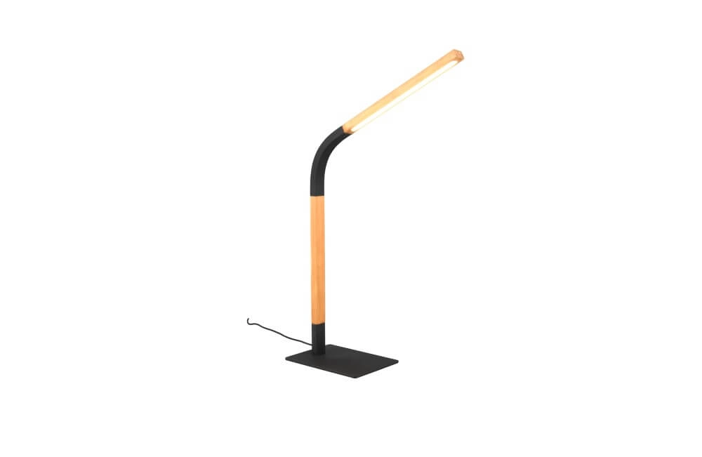 Flexible table lamp Norris black with wood Trio 4017807599992
