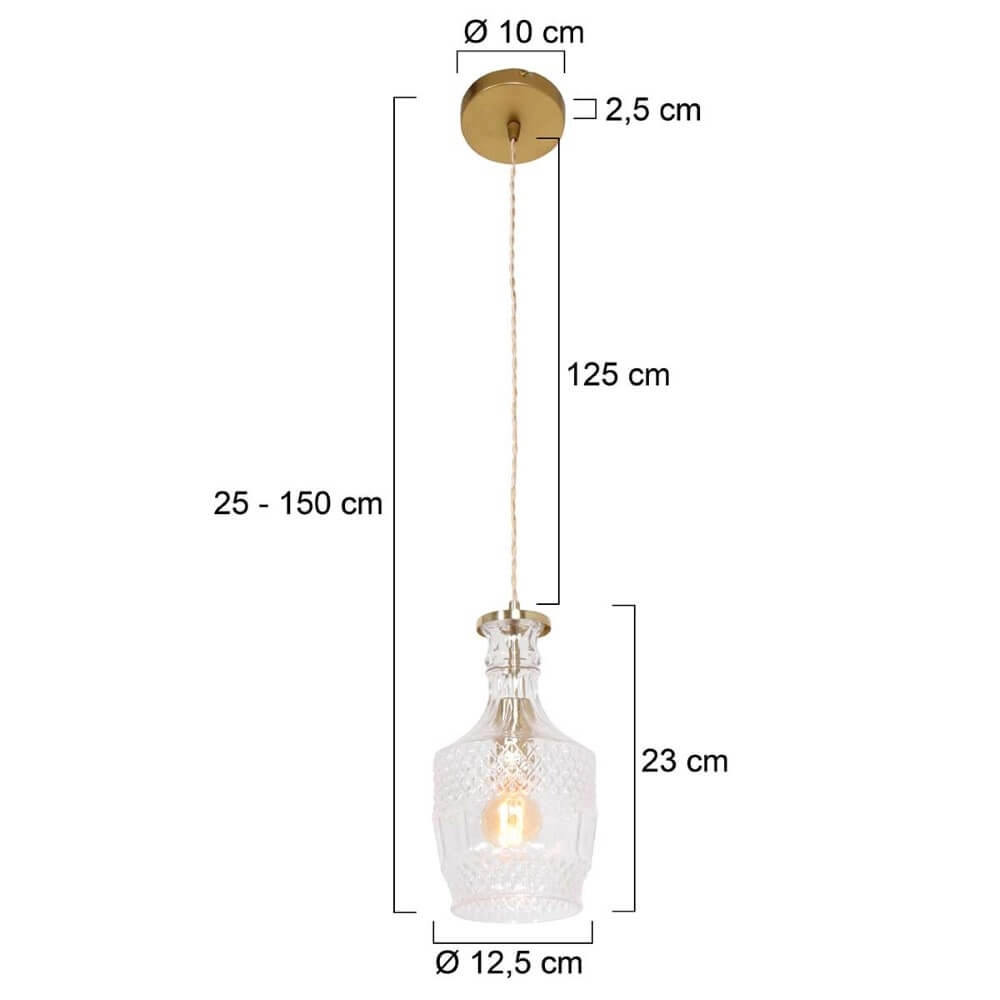 Classic hanging lamp Grazioglass Ø 12.5cm Steinhauer 8712746166330
