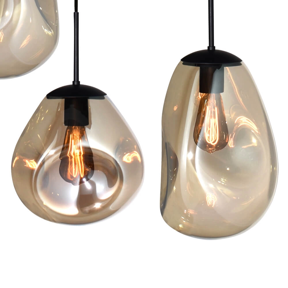 Hanging lamp Lava 8x gold glass Masterlight 8718121286310