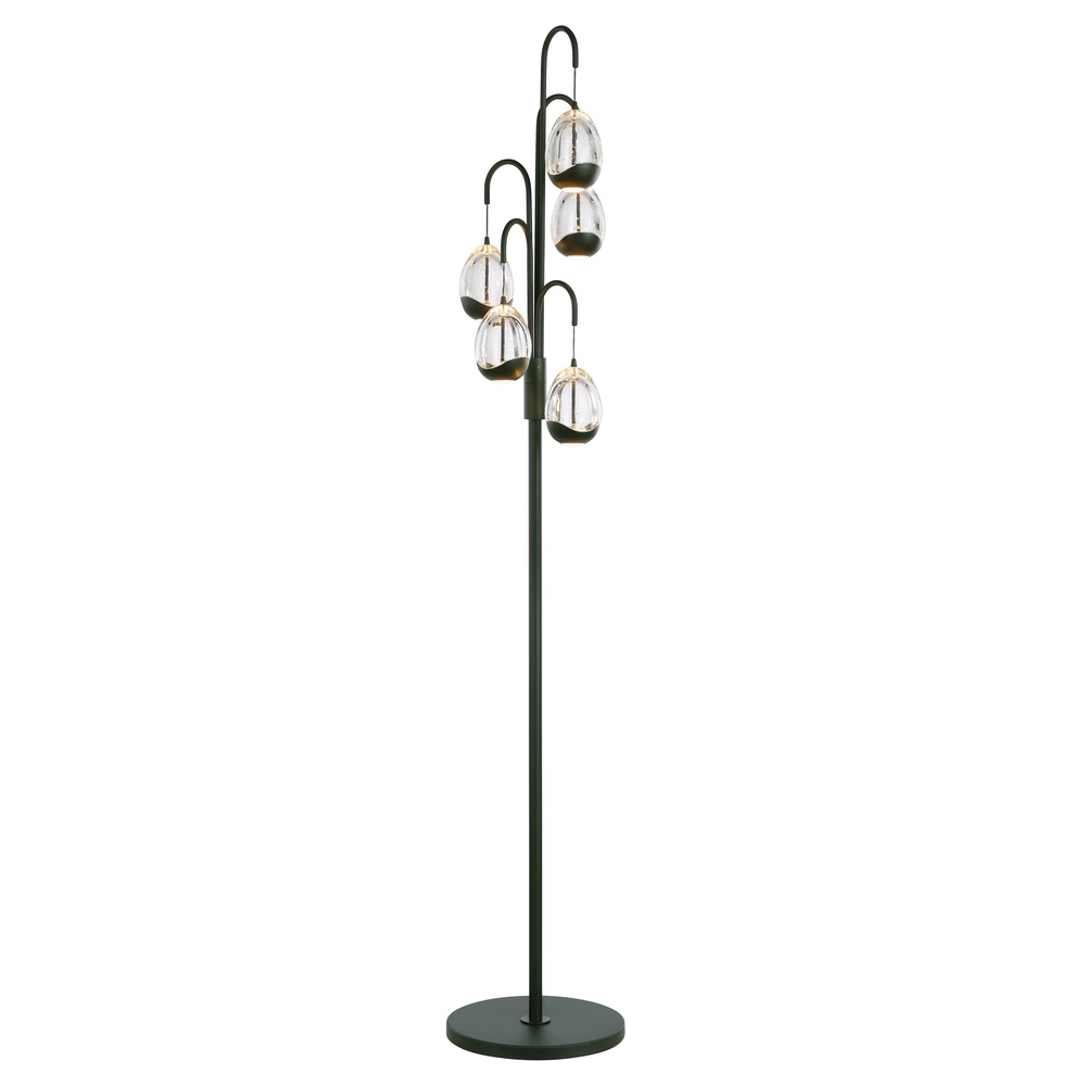 Floor lamp Clear Egg black 5-lights
