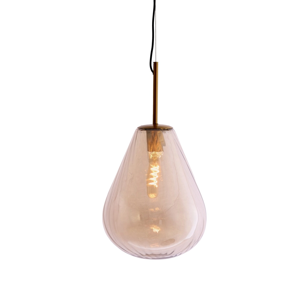 Glass pendant lamp Leona Ø 33cm - amber glass Light & Living 8717807834012