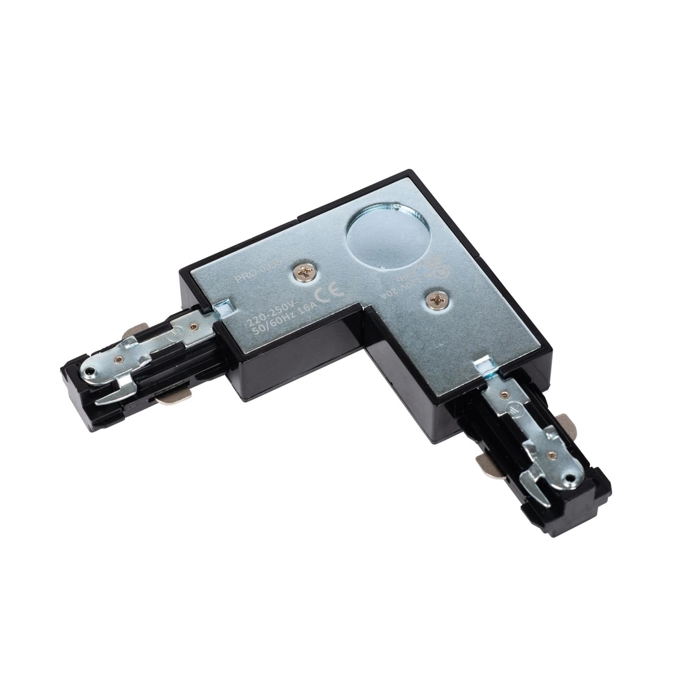Rail L-connector Track 1-phase left black