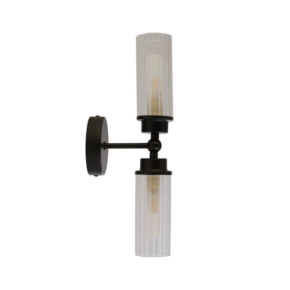 2-light wall lamp Imperial black Searchlight 5053423271965