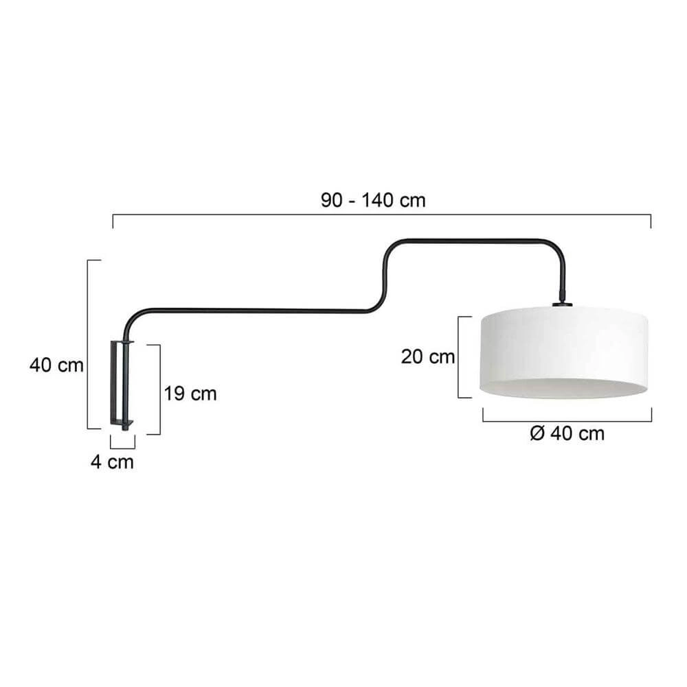 Wall lamp Bloeba black with white hood Steinhauer 8712746177077