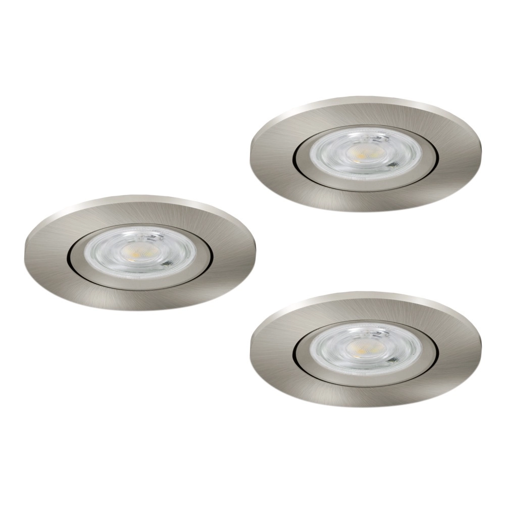 Set of 3 recessed spotlights Barranco nickel Ø 9cm - 3-step CCT Eglo 9008606359448