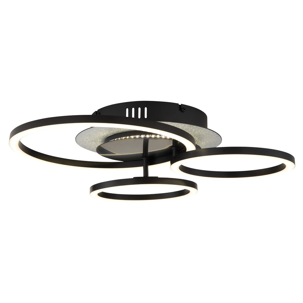 Black ceiling lamp Norberto 3 rings Globo 9007371572830