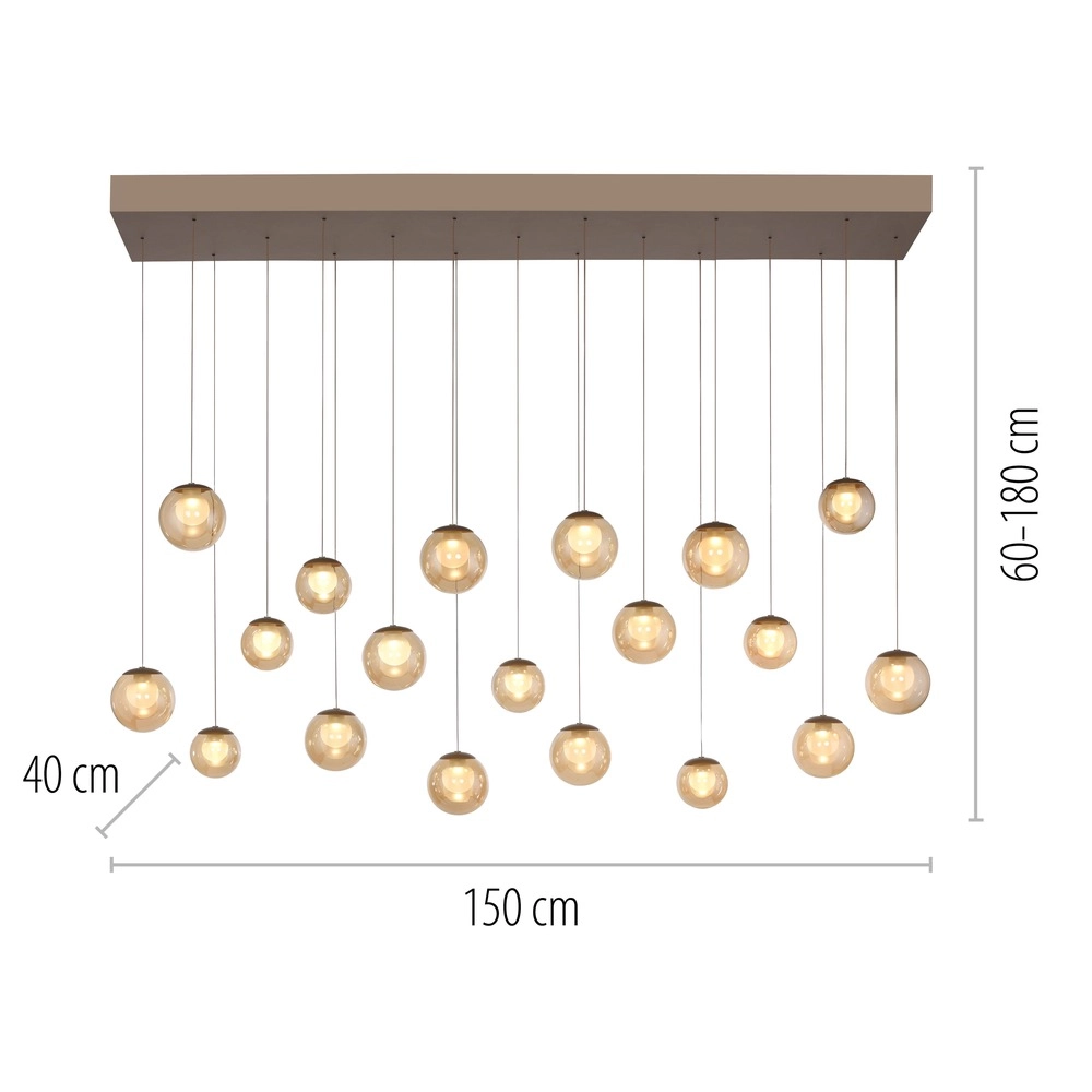 19-light pendant lamp Pure Popup Bronce Paul Neuhaus 4012248396704