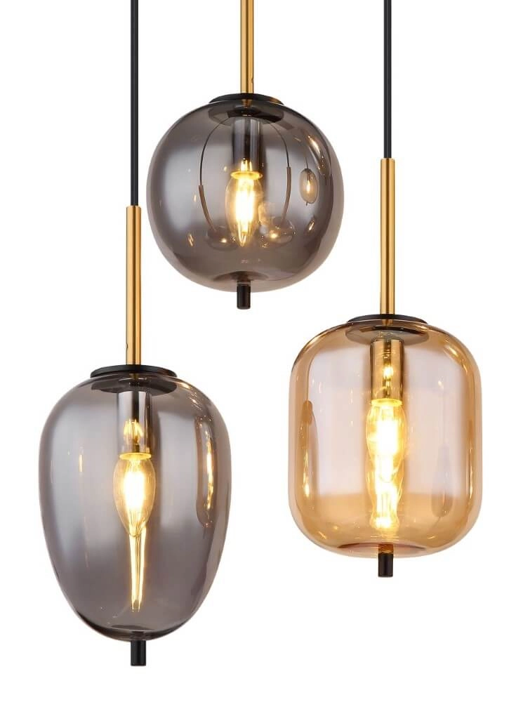 6-light pendant lamp Blacky black Globo 9007371440702