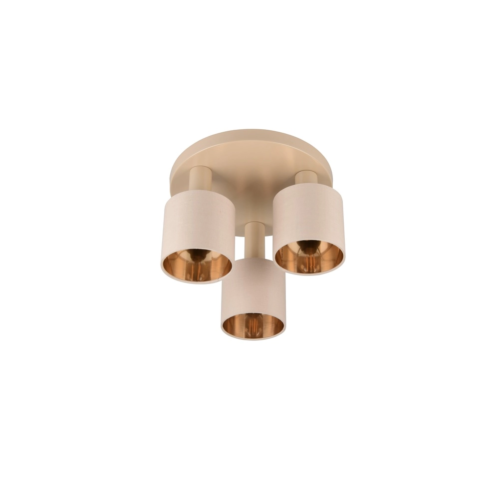 3-light ceiling lamp Tommy sand brown