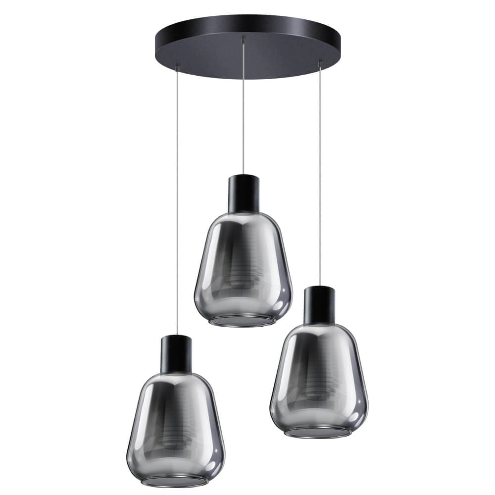 Glass vide lamp Gary 3-light