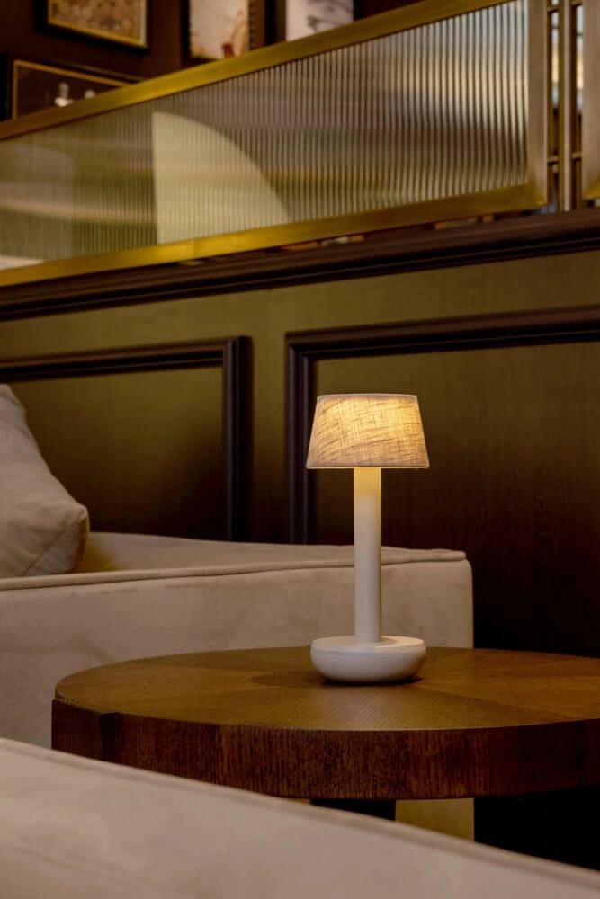 Rechargeable table lamp Two Beige linnen Humble 7446023312363