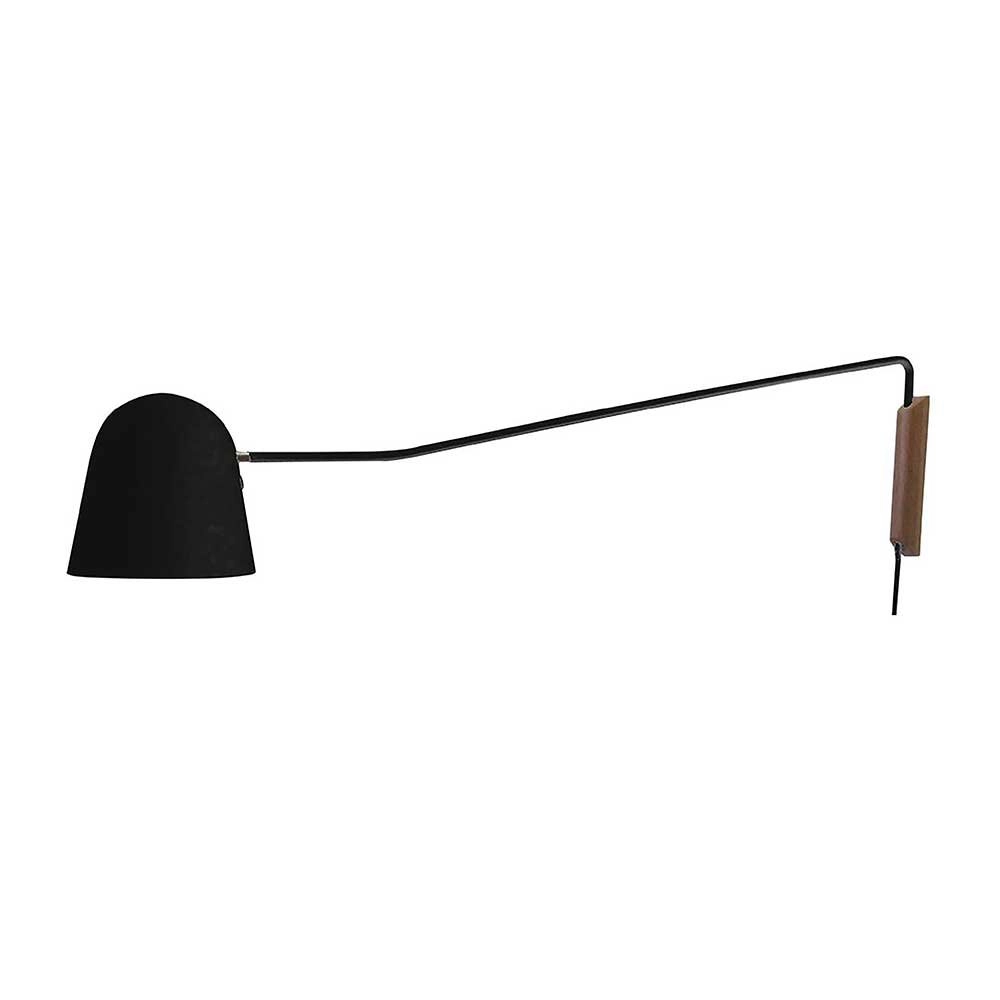 Sleek reading lamp Sensa black with wood