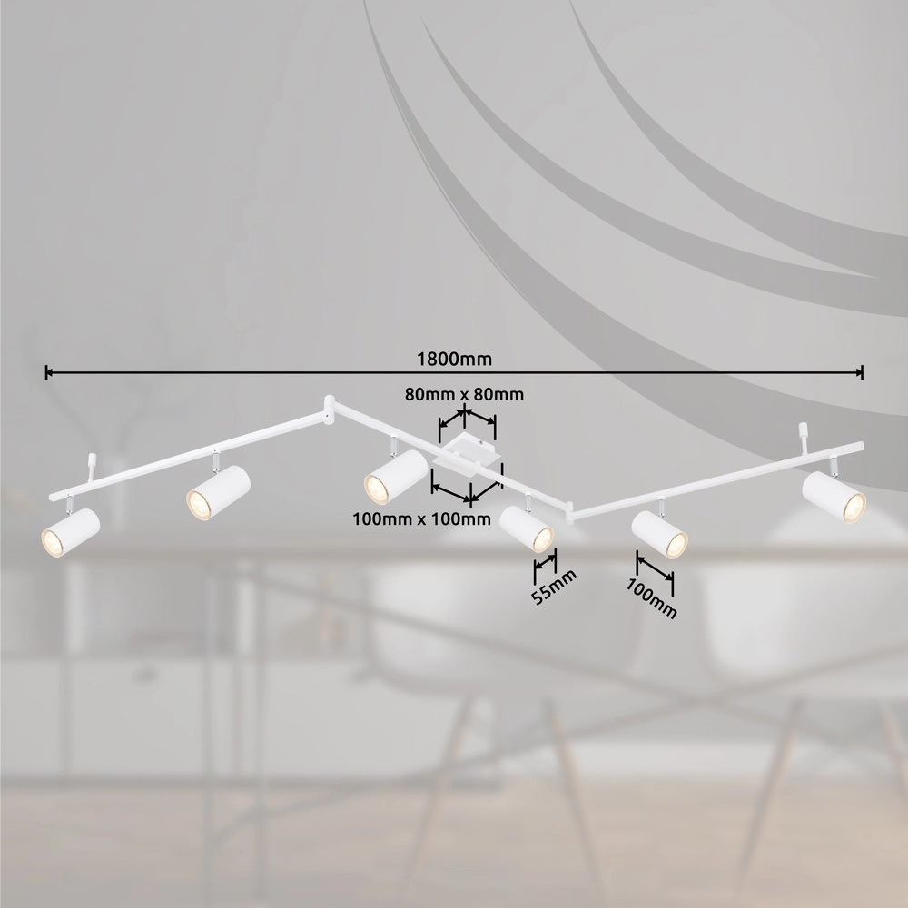Ceiling lamp Robby 6-light white Globo 9007371419876