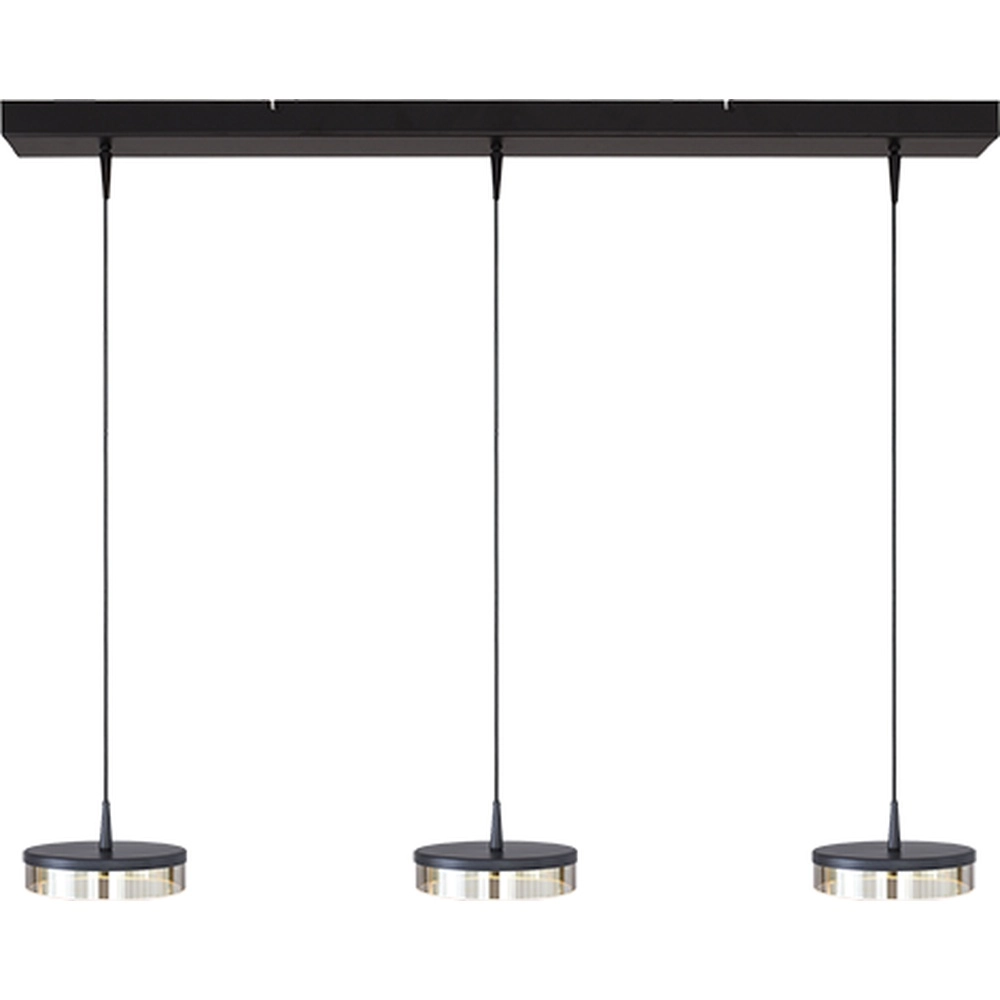 3-light pendant lamp Imperia 100cm black nickel