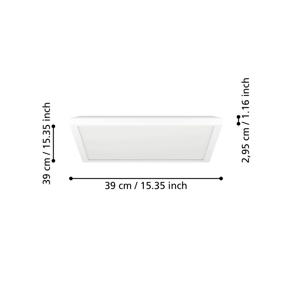Smart bathroom lamp Rovito-Z Square - White - 39x39cm Eglo 9008606329816