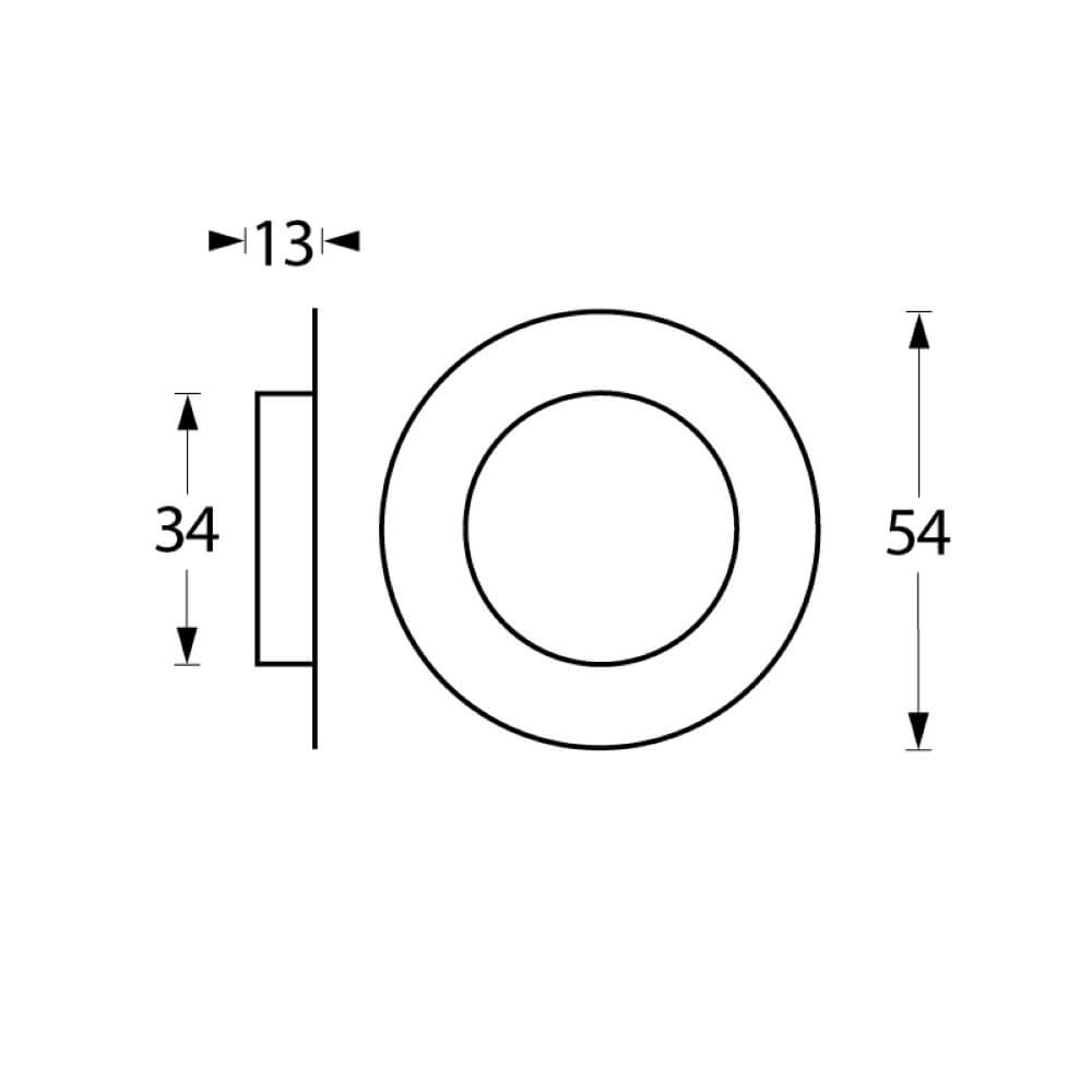 Sliding door handle round Alvro Stainless Steel Ø3.4cm Intersteel 8714186075289
