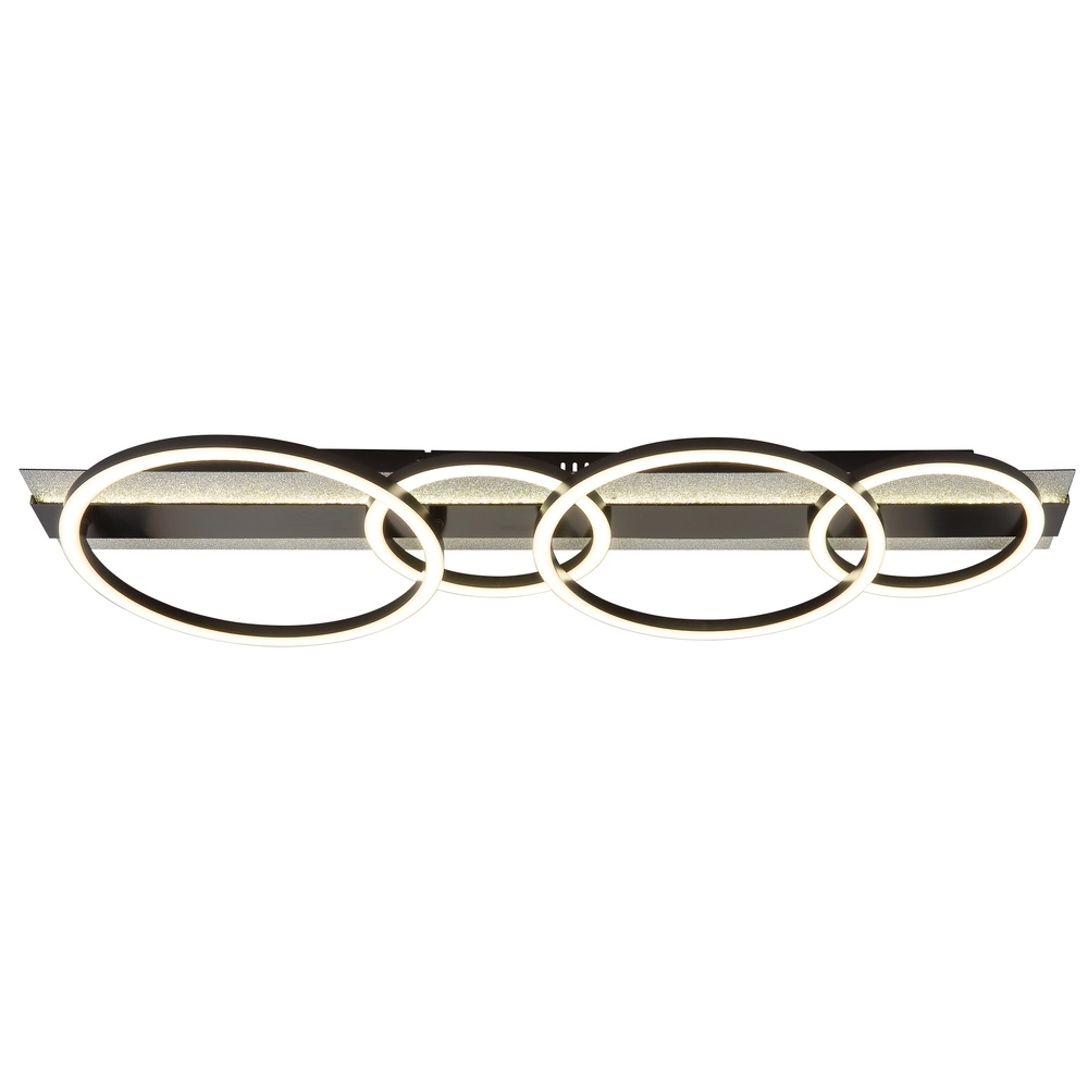 Black ceiling lamp Norberto 4 rings Globo 9007371575831