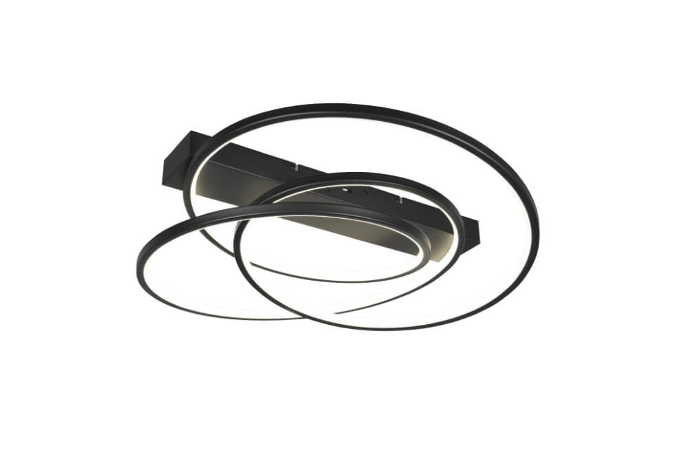 Bedroom ceiling lamp Darvin black - 65cm Trio 4017807616088