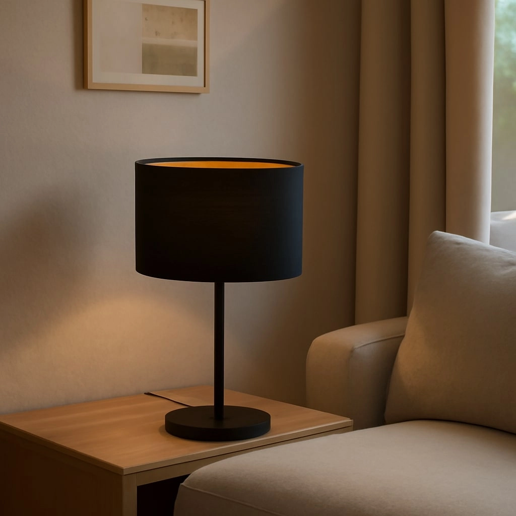 Black table lamp Alice with gold inside Lyora 5903139909198