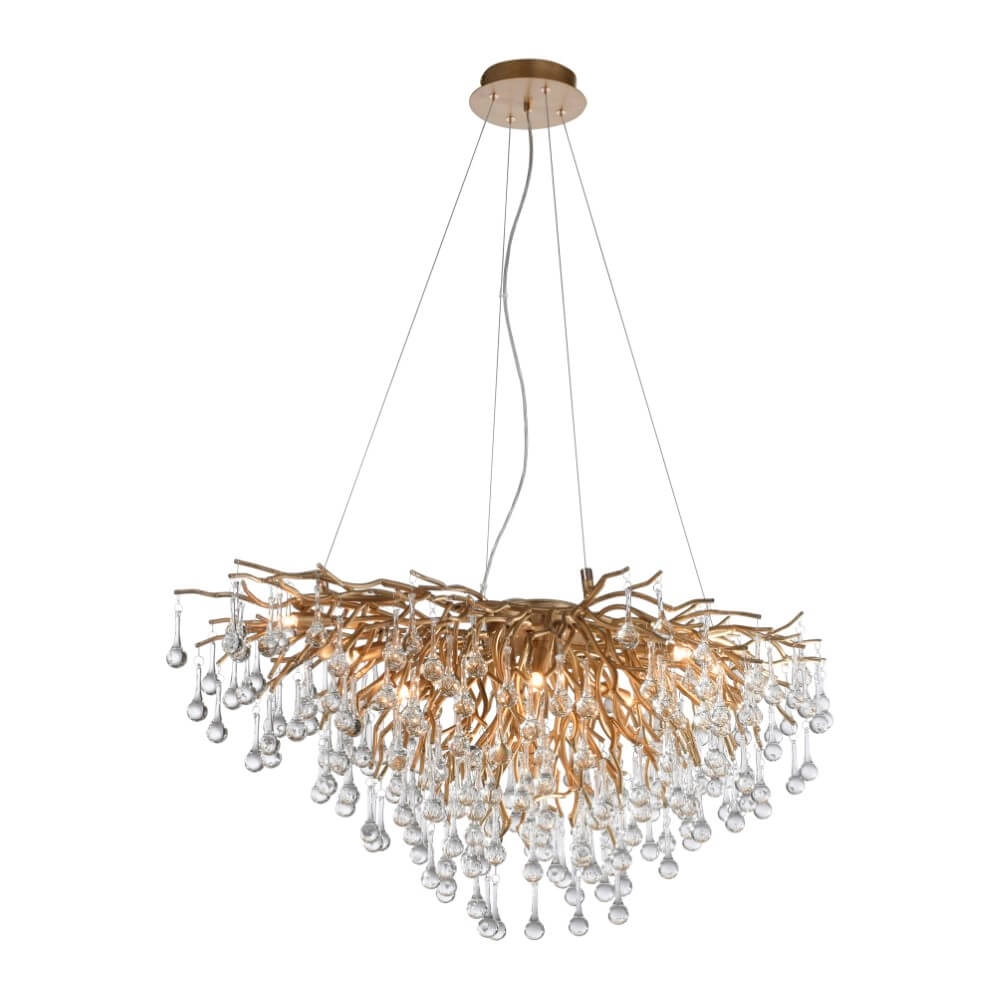 Unique chandelier Icicle Antique brass Paul Neuhaus 4012248352120