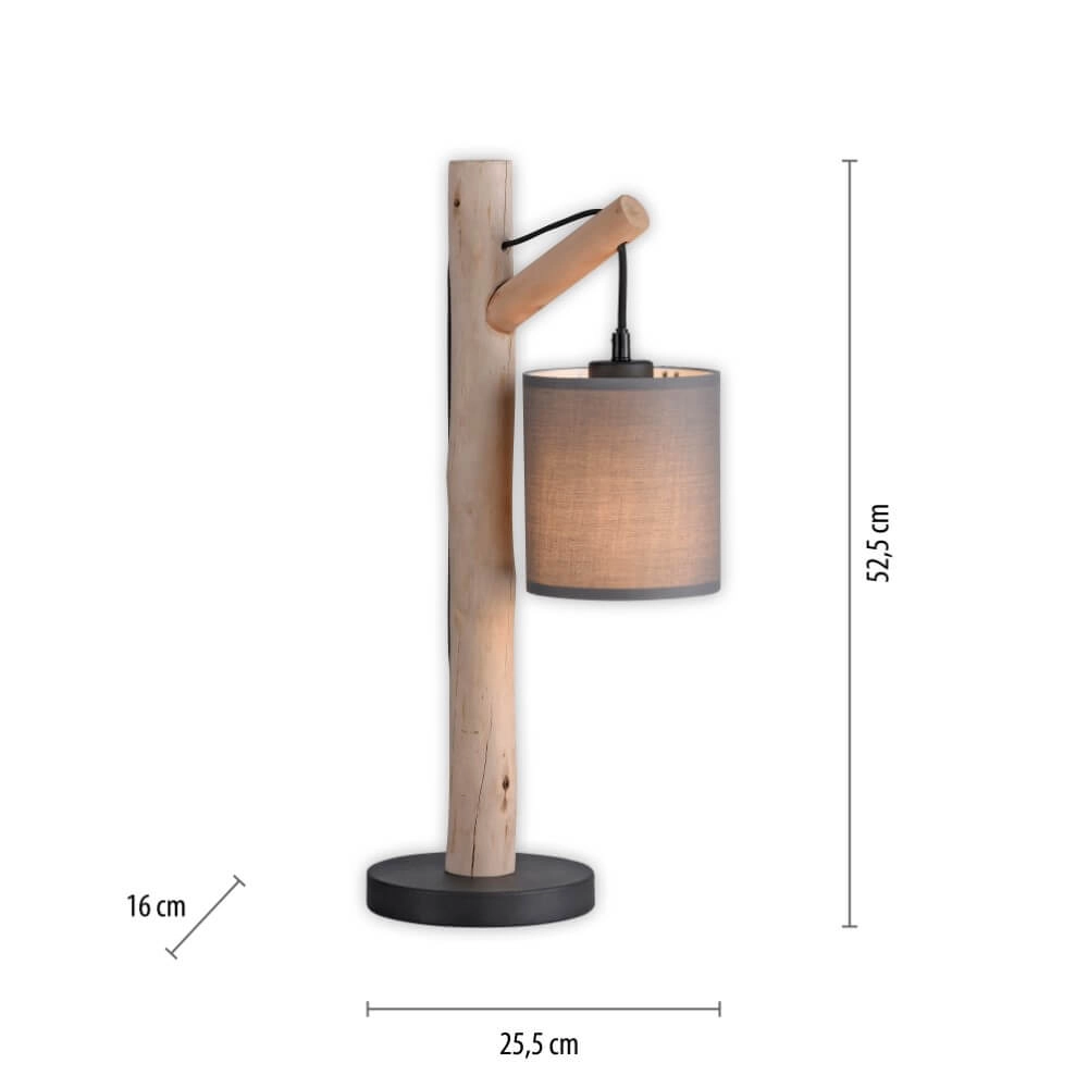 Country table lamp Green Tribu Taupe Just Light 4043689995188