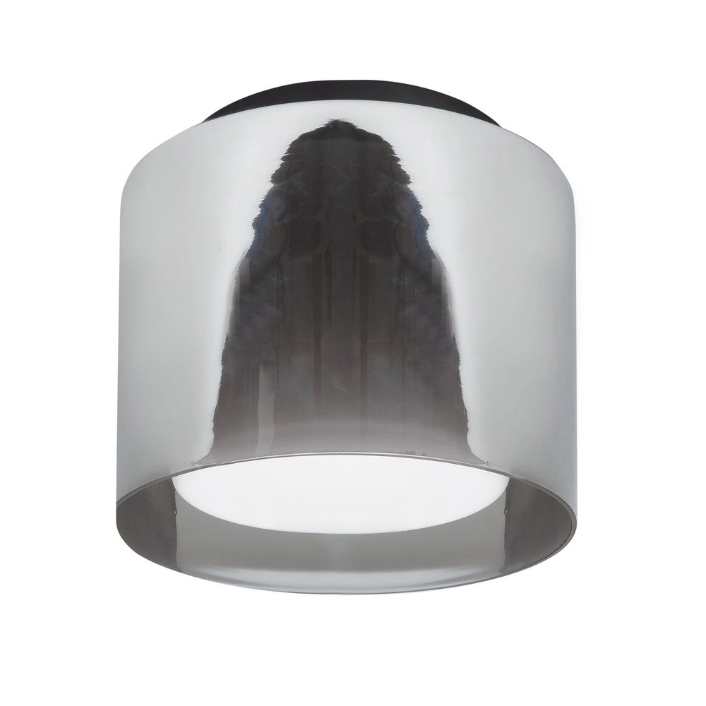 Ceiling lamp Ice black with smoke glass