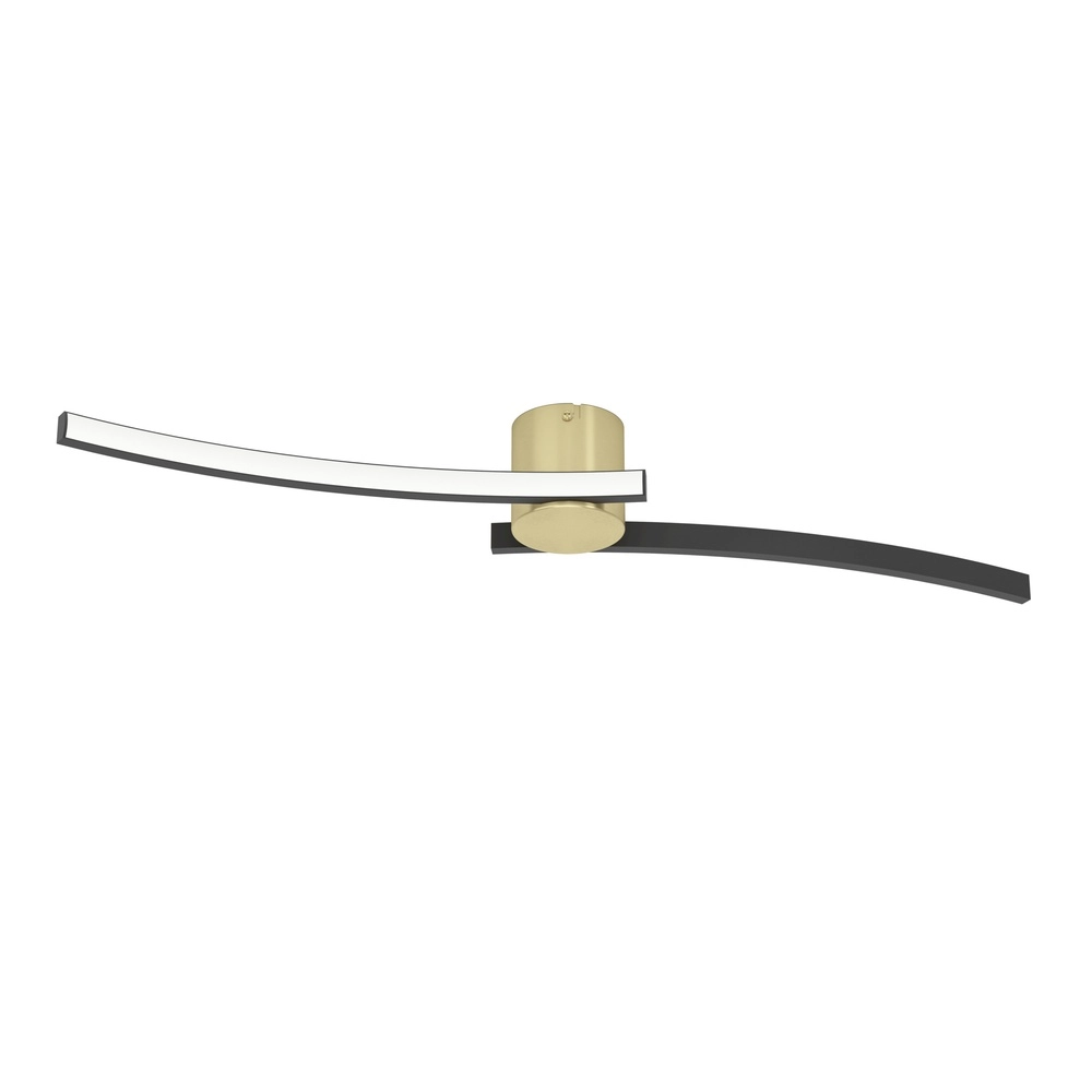 Slim led ceiling light Aieta 72cm - black with gold
