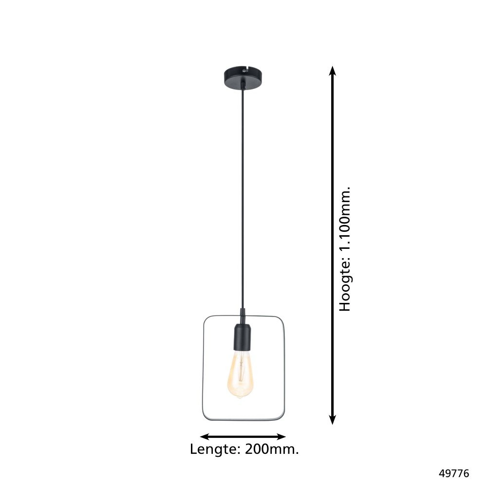 Pendant lamp Bedington Square black Eglo 9002759497767