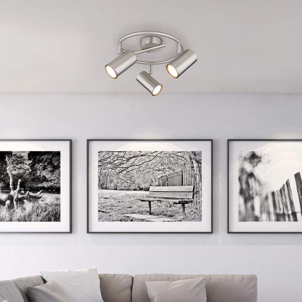 3-light ceiling lamp Allvi nickel Globo 9007371445776