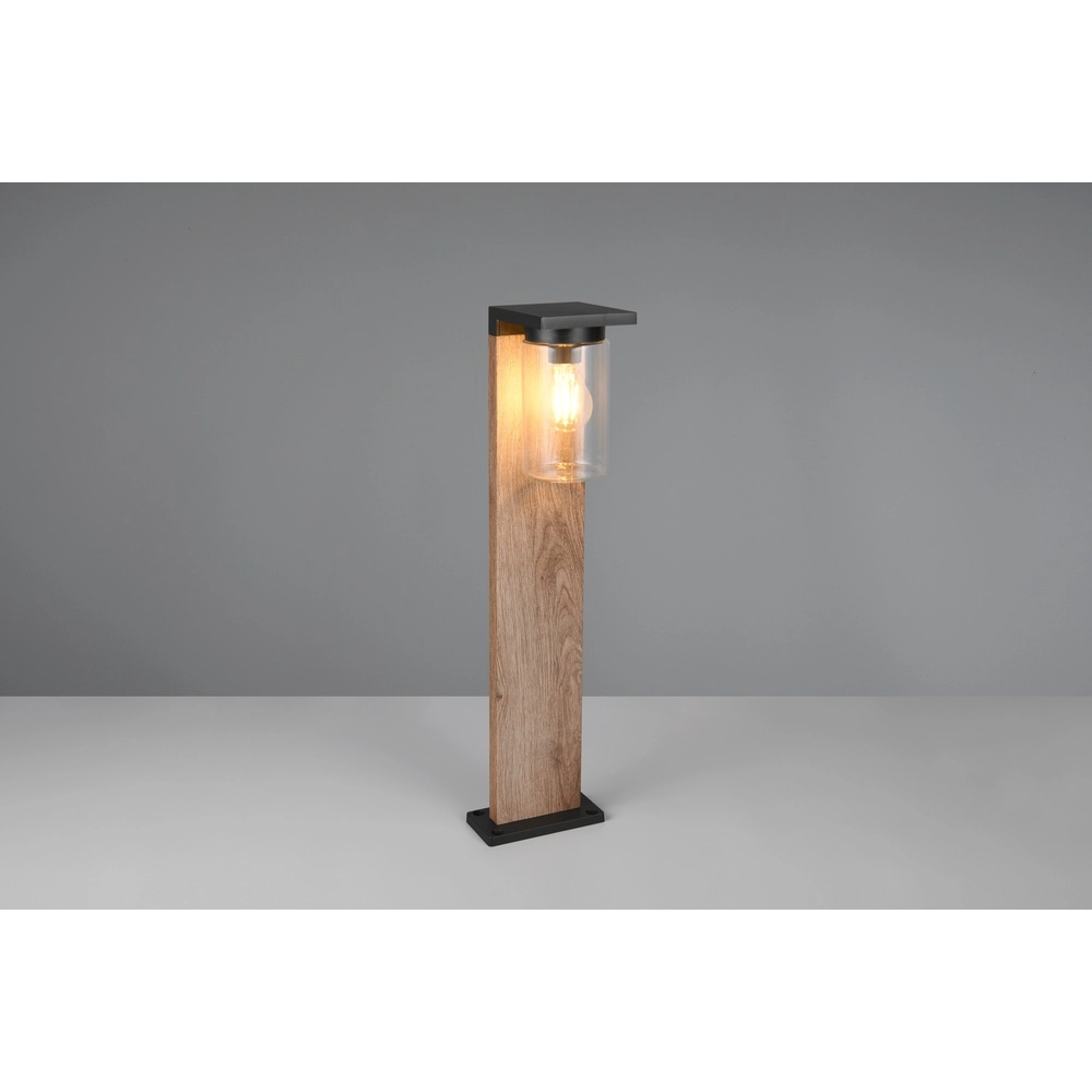 Garden lamp Ardila black with wood 65cm Trio 4017807603446