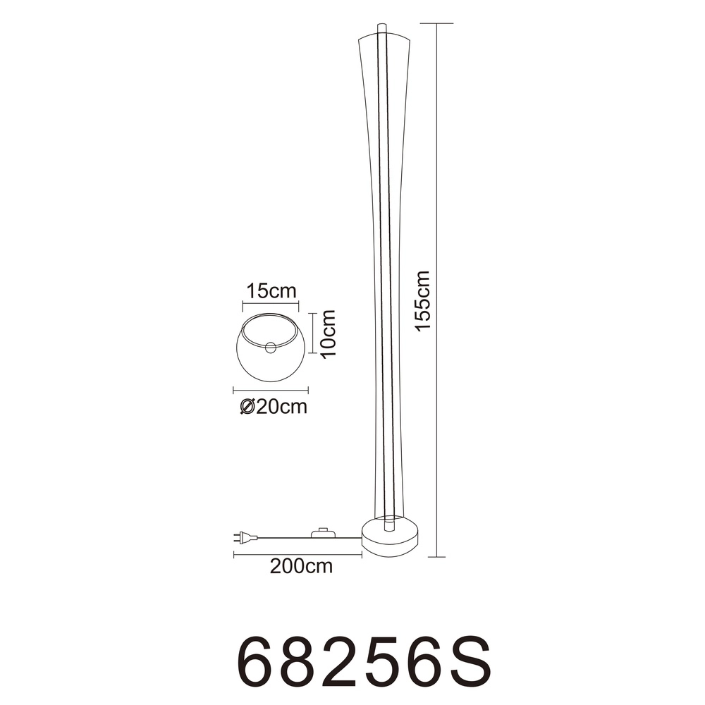 Design floor lamp Malinda anthracite Globo 9007371578337