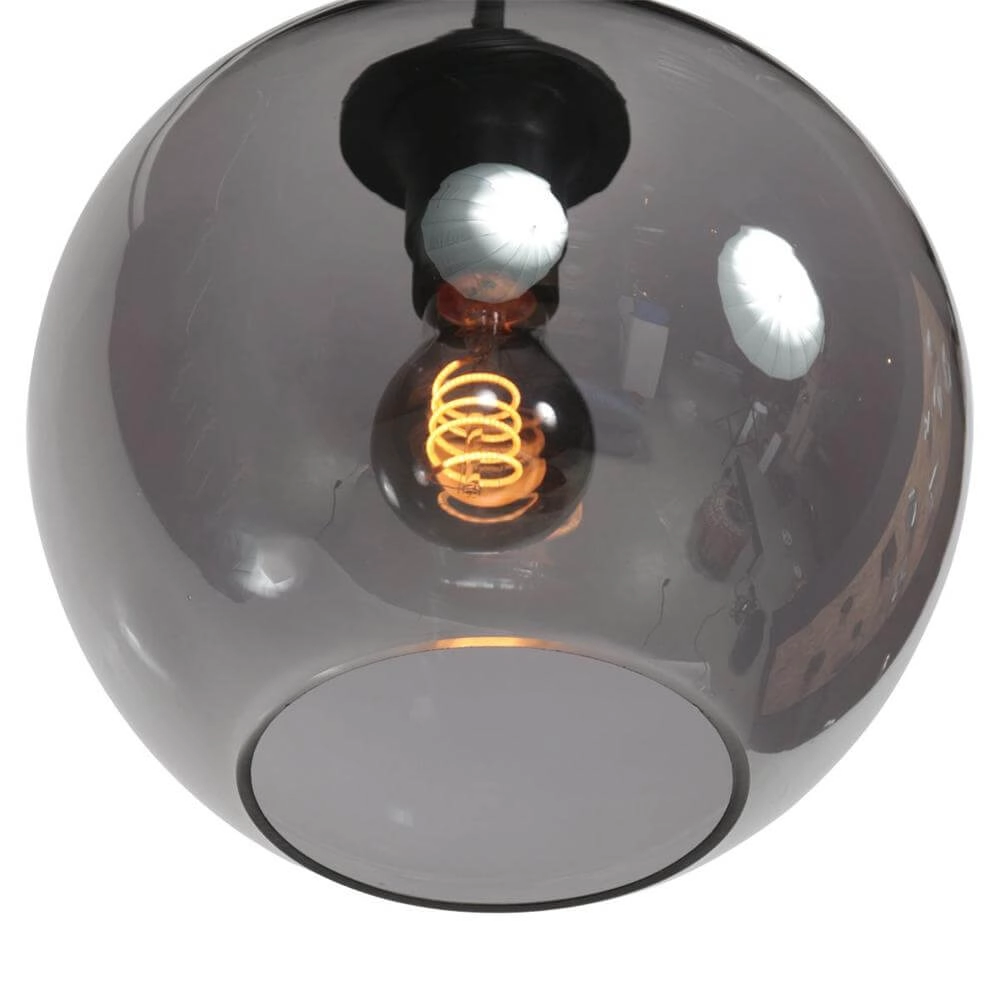 Pendant lamp HaloSwap with 1 ball of smoke glass Ø 25cm Steinhauer 8712746179743