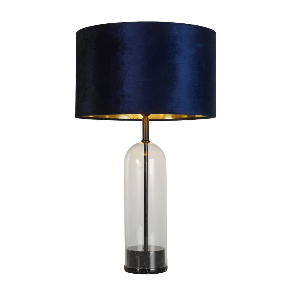 Unique table lamp Oxford with dark blue hood Searchlight 5053423256665