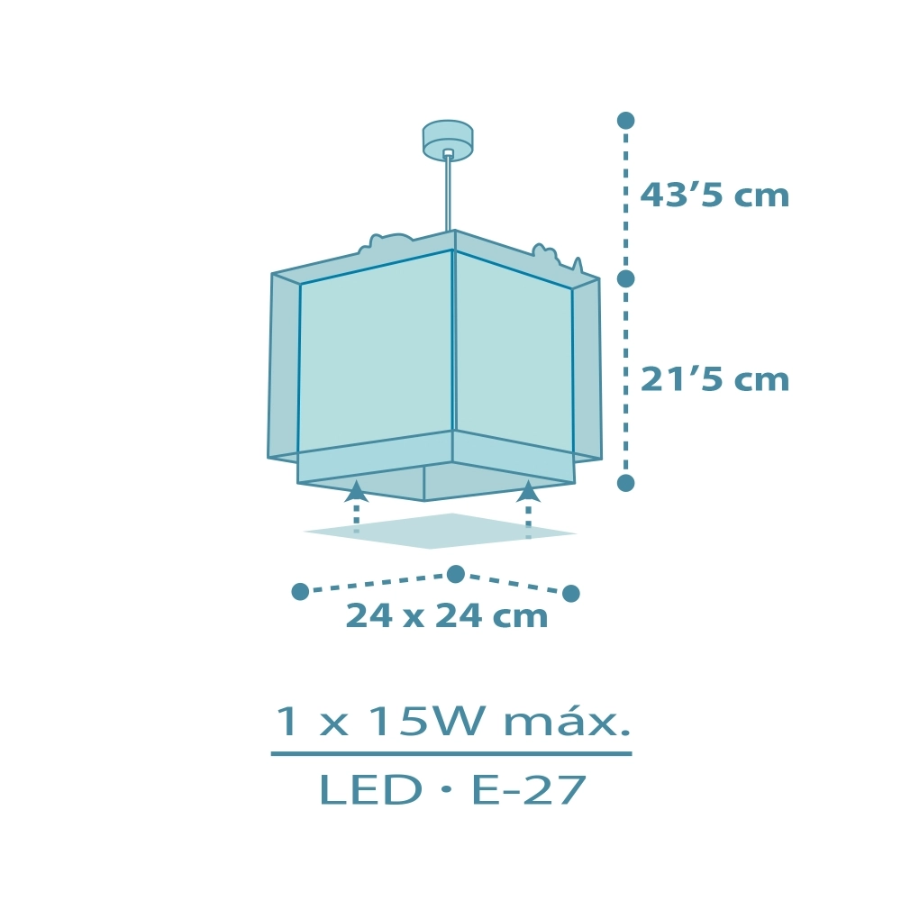 Pendant lamp Baby Dinos blue Dalber 8420406002927