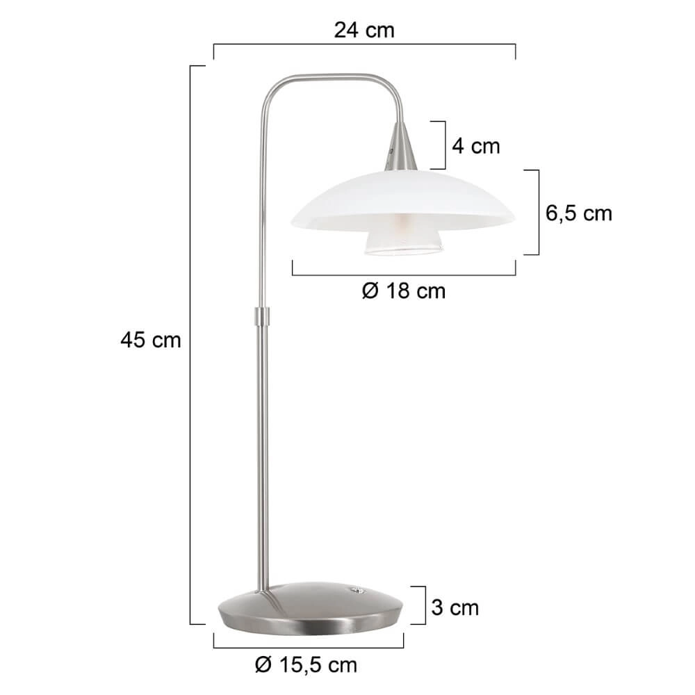 Table lamp Tallerken metallic gray Steinhauer 8712746132021
