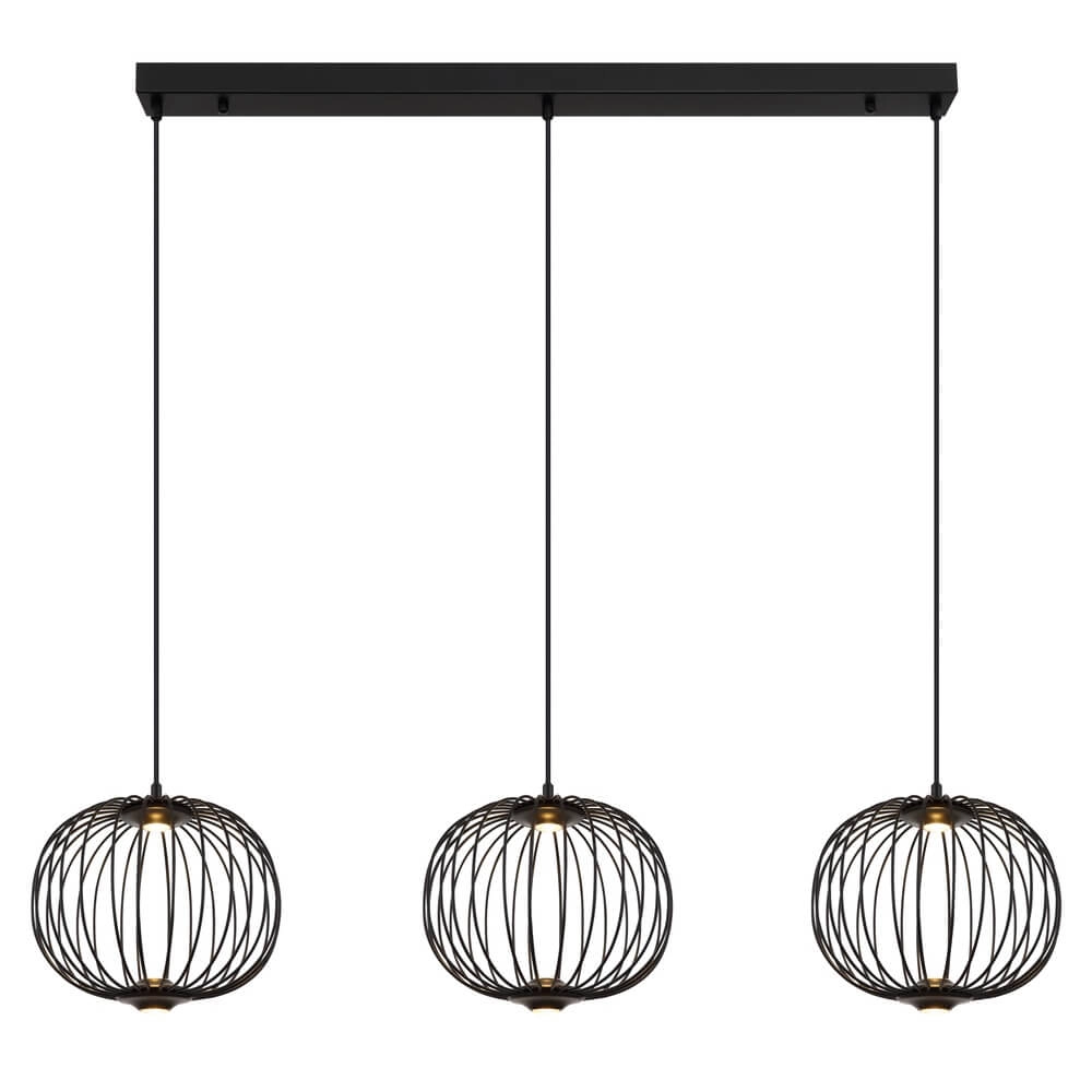 Black pendant lamp Galway 3-light cage Globo 9007371462339