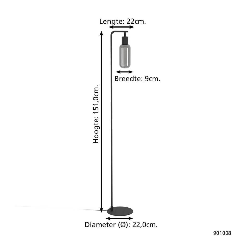Floor lamp Majone black Eglo 9008606295326