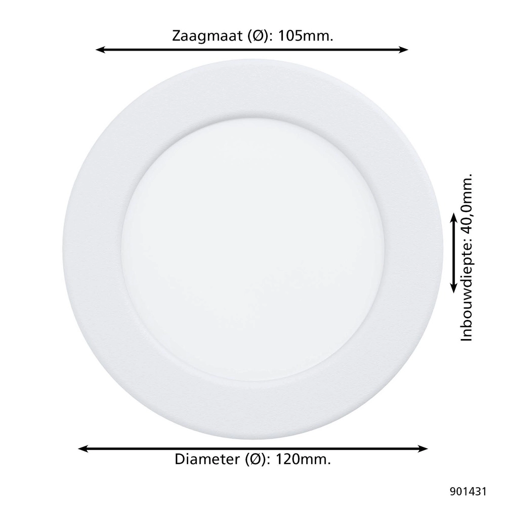 IP44 recessed lamp Fueva 6-Z Zigbee - white - Ø 12cm Eglo 9008606331000