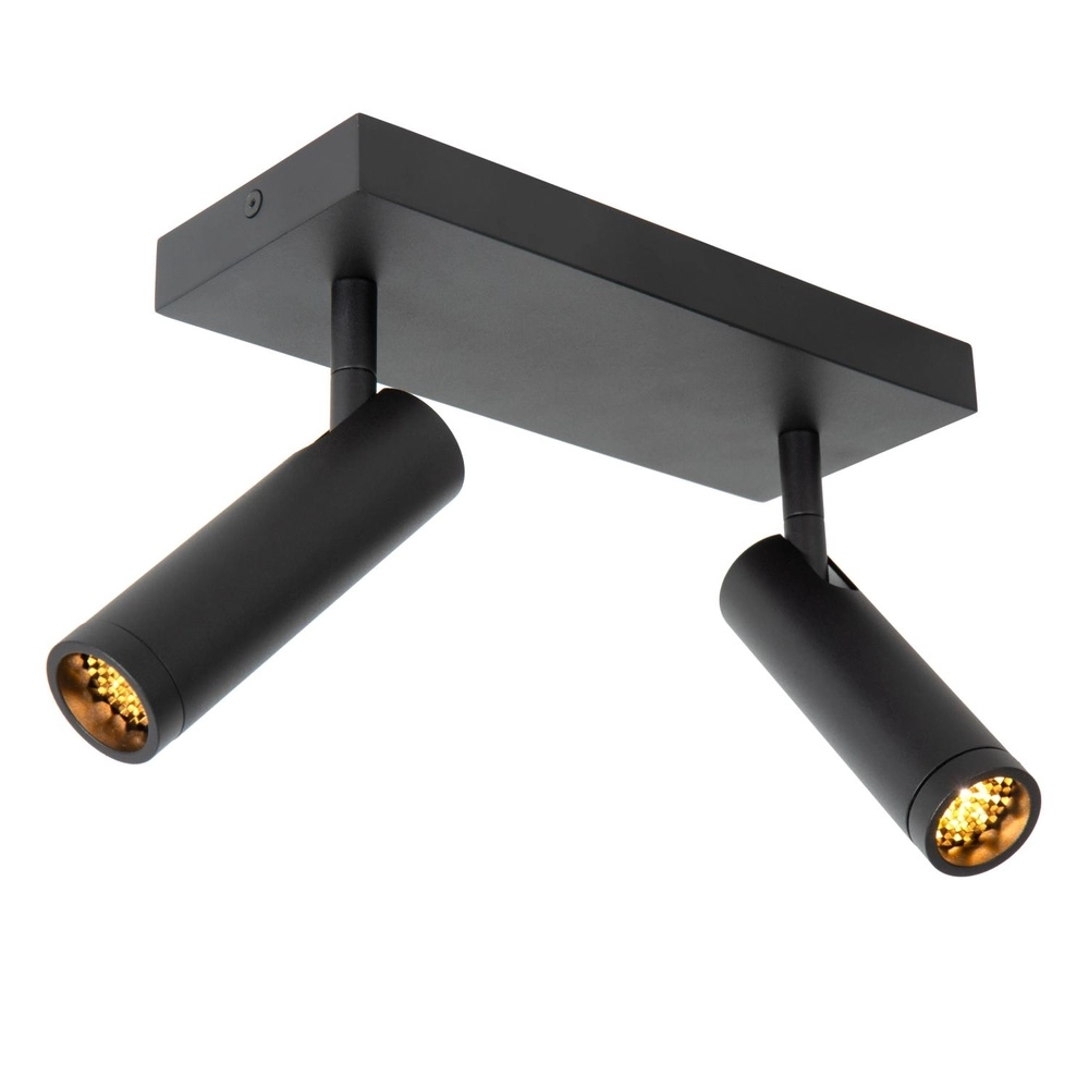 Sleek ceiling lamp Grado 2-light black Lucide 5411212221674